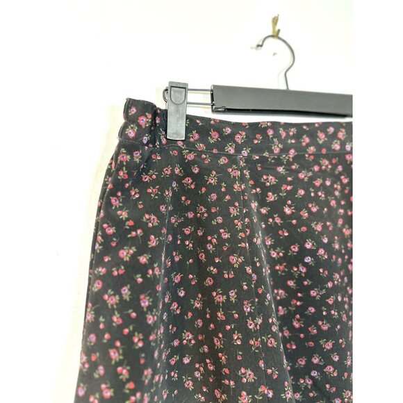 Vintage Bentley Floral‎ Y2K Skirt Black White Floral Dark Large 31” Grunge Midi - Picture 6 of 8